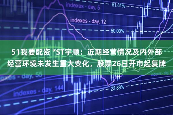 51我要配资 *ST宇顺：近期经营情况及内外部经营环境未发生重大变化，股票26日开市起复牌