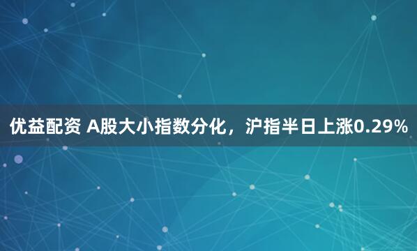 优益配资 A股大小指数分化，沪指半日上涨0.29%