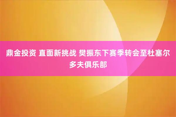 鼎金投资 直面新挑战 樊振东下赛季转会至杜塞尔多夫俱乐部