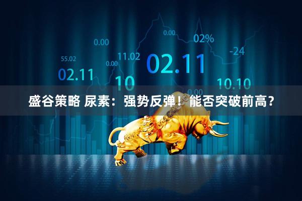 盛谷策略 尿素：强势反弹！能否突破前高？